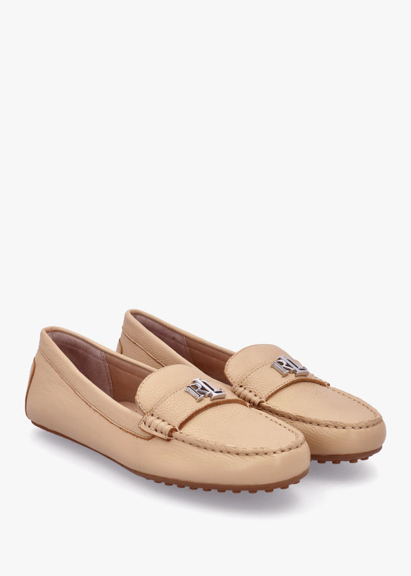 Barnsbury Beige Leather Loafers