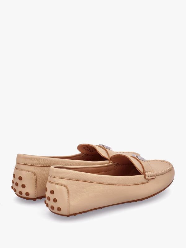 Barnsbury Beige Leather Loafers