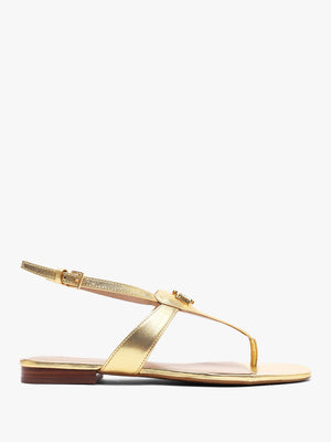 Everley Modern Gold Leather Toe Post Sandals