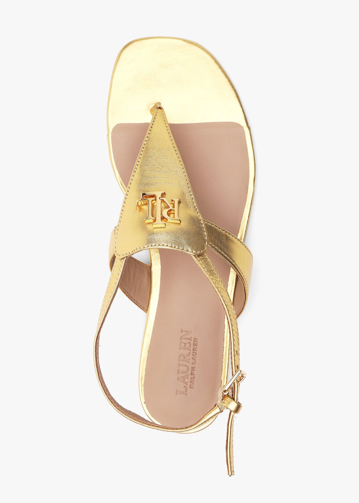 Everley Modern Gold Leather Toe Post Sandals