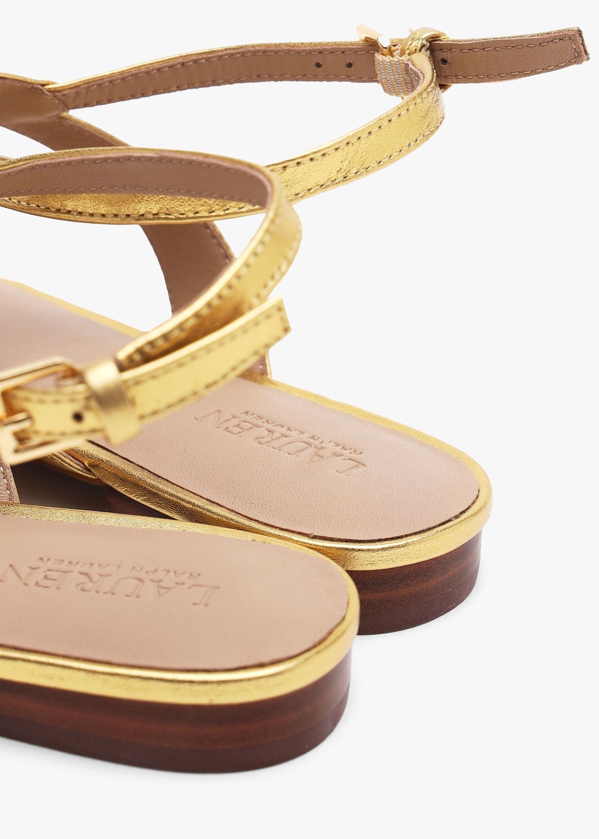 Everley Modern Gold Leather Toe Post Sandals