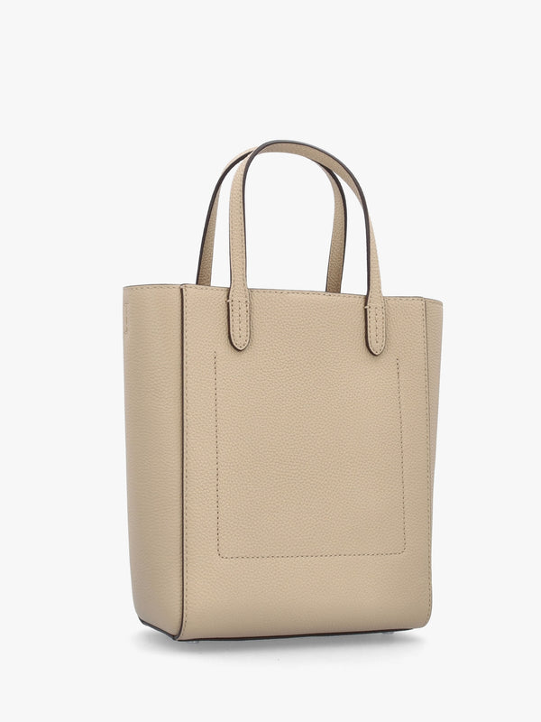 Small Cameryn Beige Pebbled Leather Tote Bag