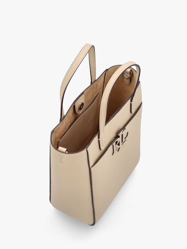 Small Cameryn Beige Pebbled Leather Tote Bag
