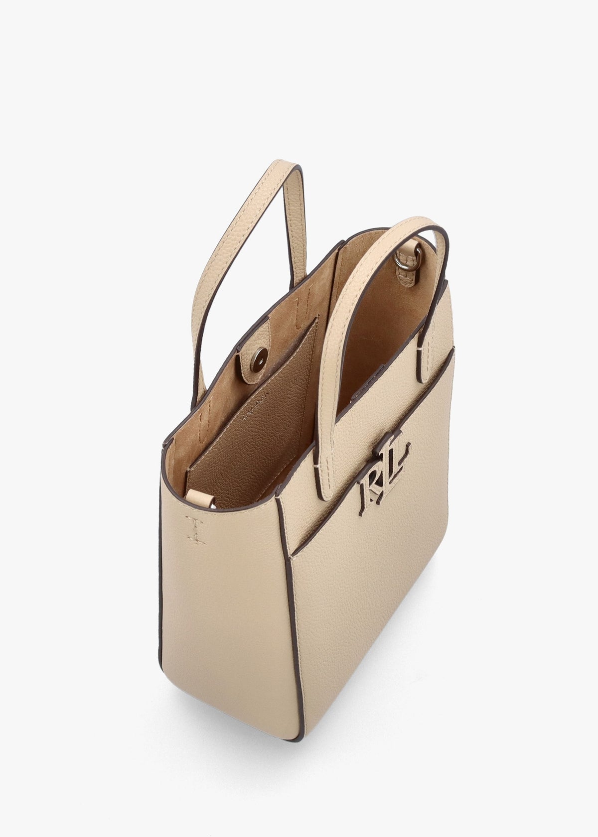 Small Cameryn Beige Pebbled Leather Tote Bag