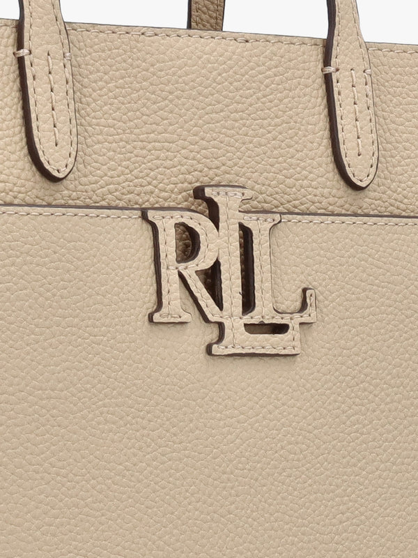 Small Cameryn Beige Pebbled Leather Tote Bag