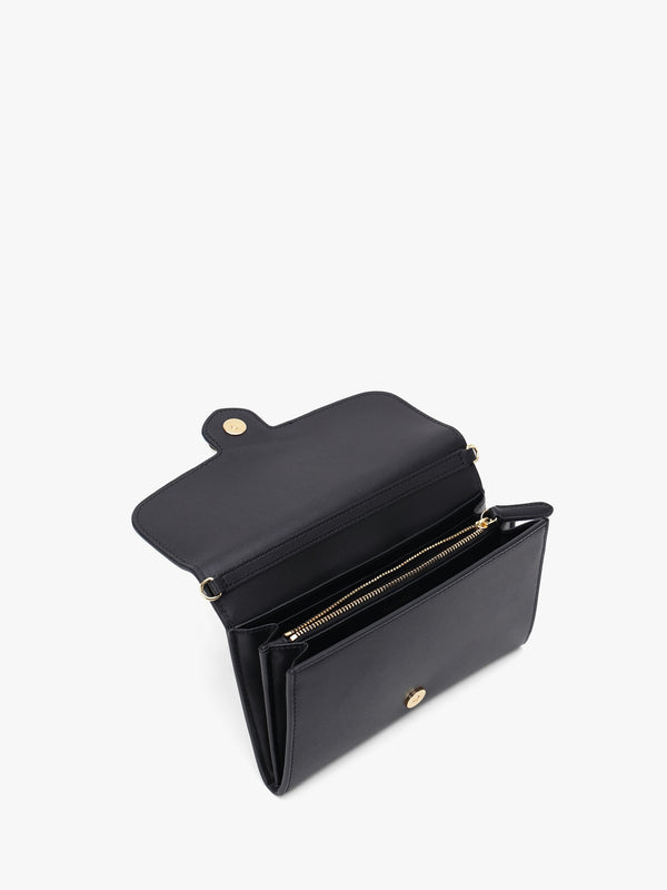 Medium Adair Black Leather Wallet On A Chain