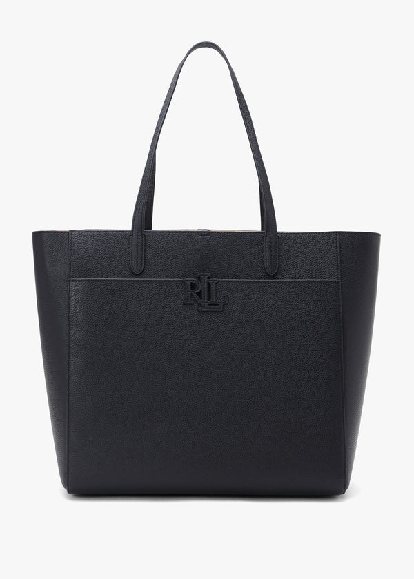 Large Cameryn Black Pebbled Leather Tote Bag