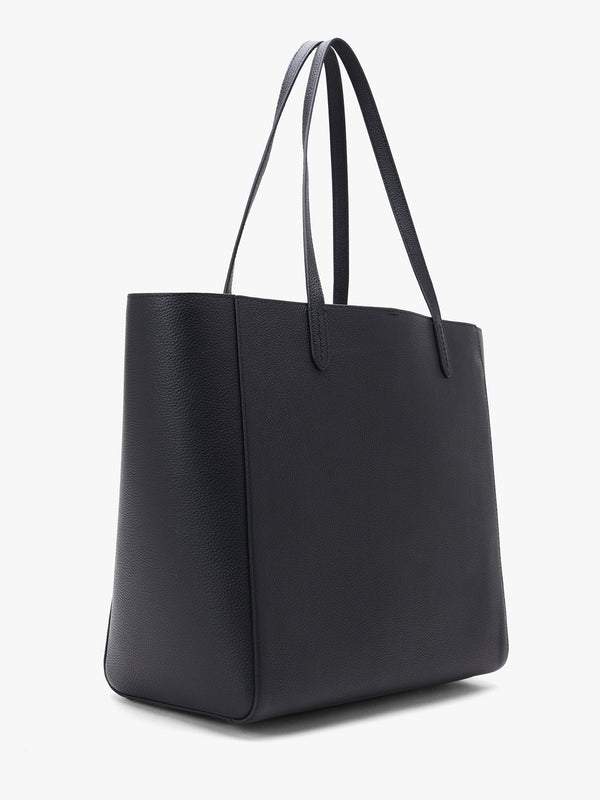 Large Cameryn Black Pebbled Leather Tote Bag