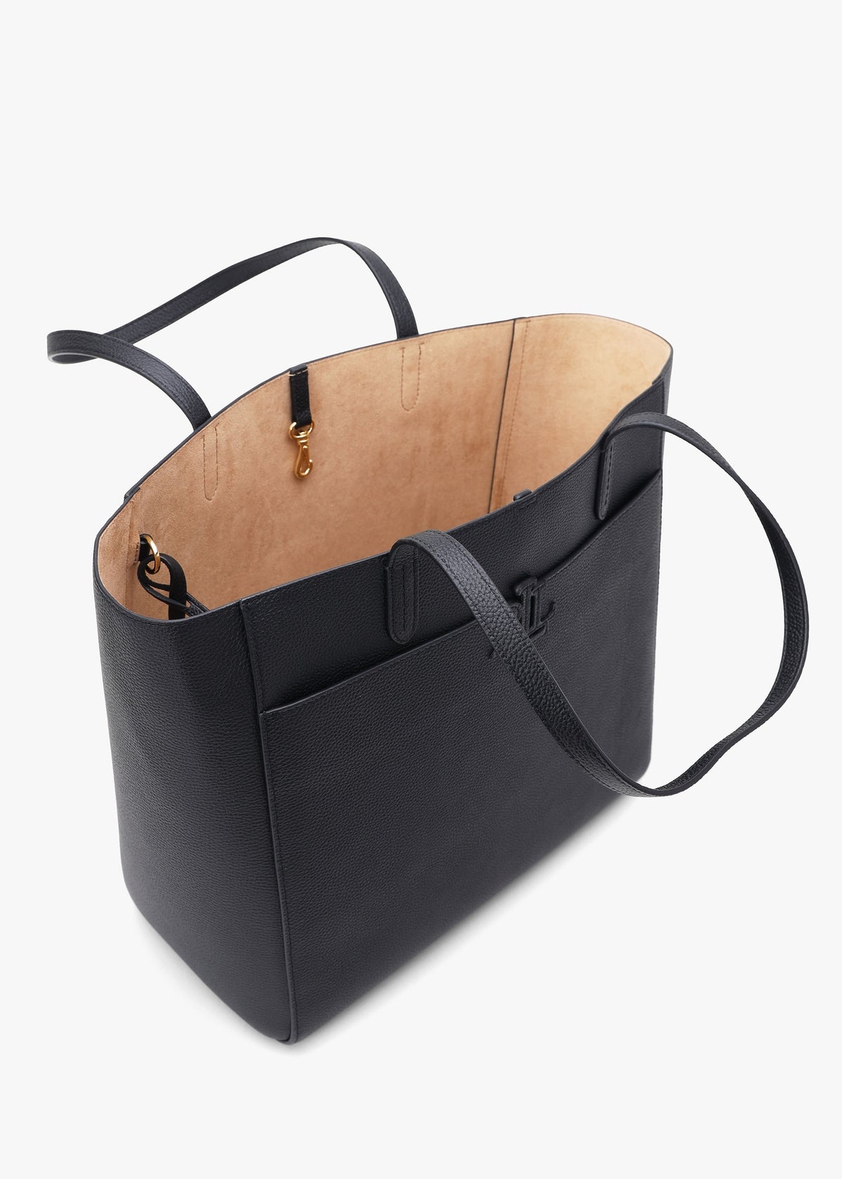Large Cameryn Black Pebbled Leather Tote Bag