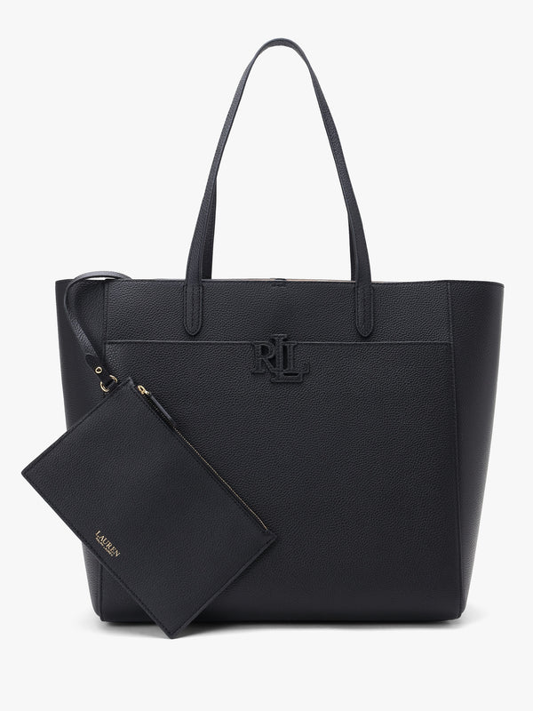 Large Cameryn Black Pebbled Leather Tote Bag