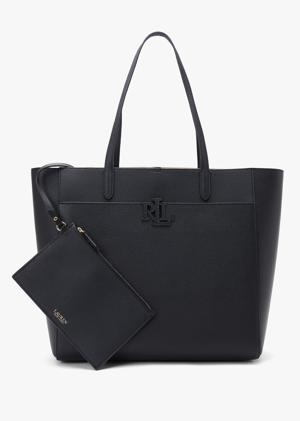 Large Cameryn Black Pebbled Leather Tote Bag
