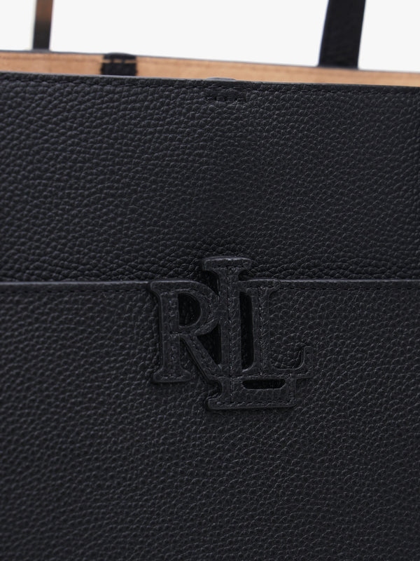 Large Cameryn Black Pebbled Leather Tote Bag