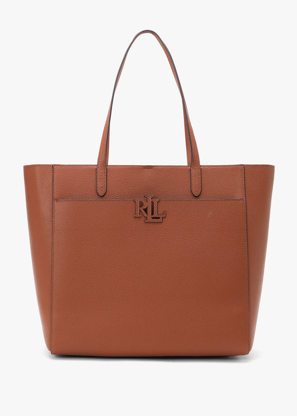 Large Cameryn Lauren Tan Pebbled Leather Tote Bag