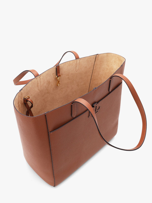 Large Cameryn Lauren Tan Pebbled Leather Tote Bag
