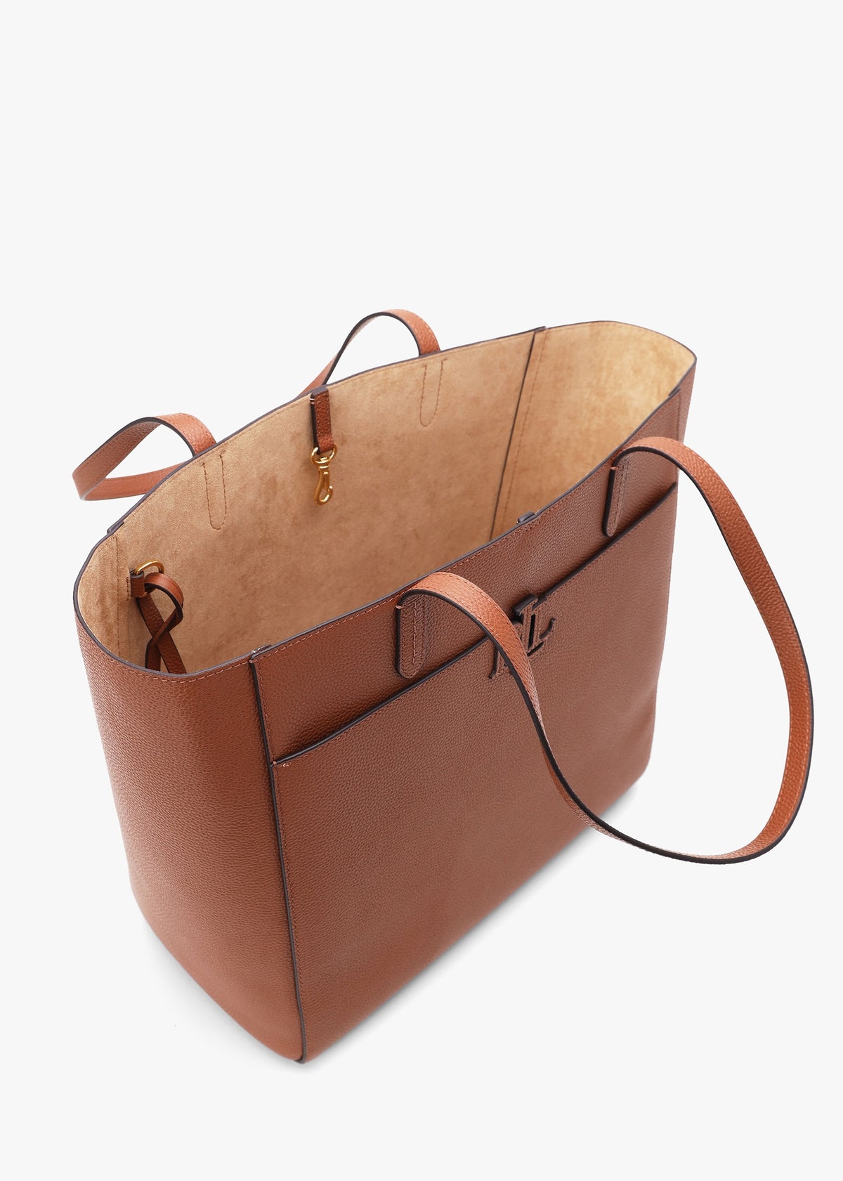 Large Cameryn Lauren Tan Pebbled Leather Tote Bag
