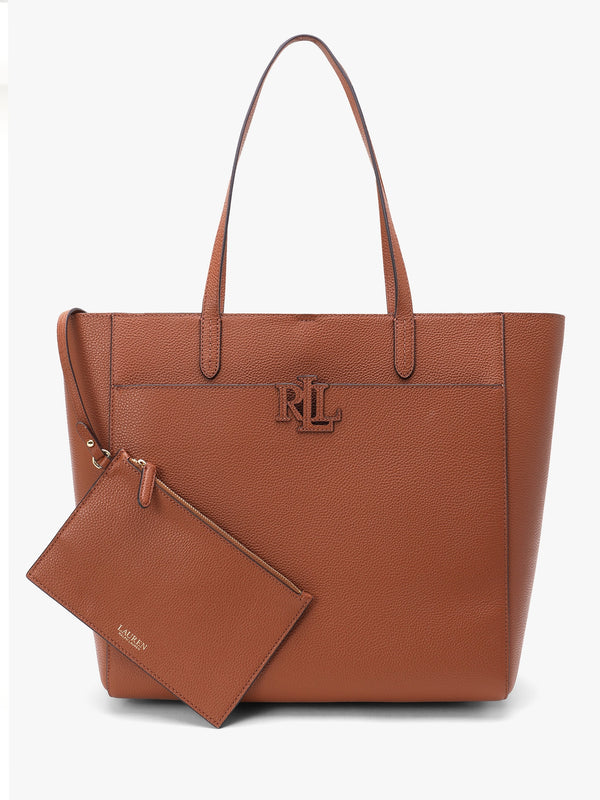 Large Cameryn Lauren Tan Pebbled Leather Tote Bag