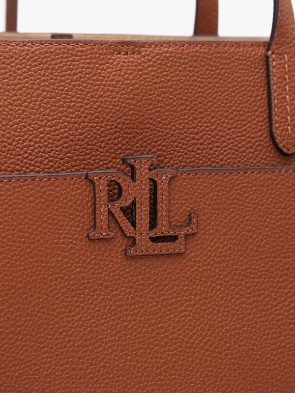 Large Cameryn Lauren Tan Pebbled Leather Tote Bag