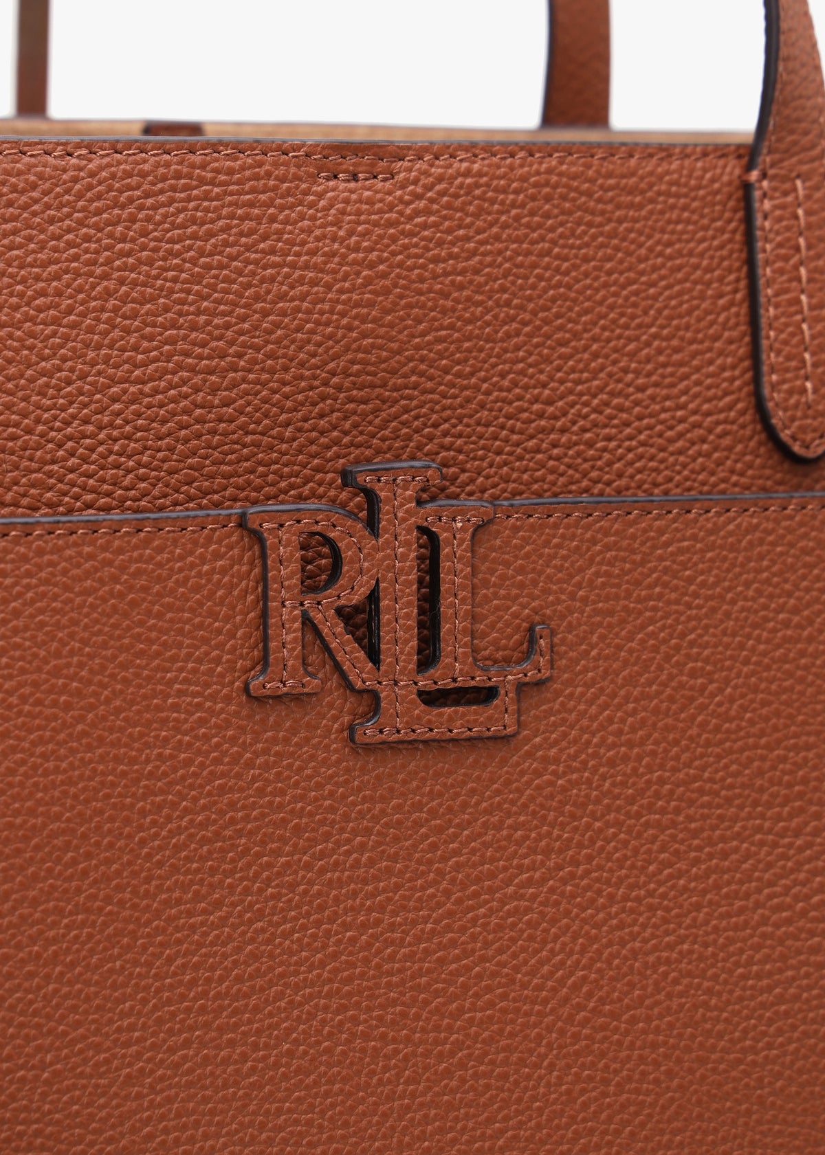 Large Cameryn Lauren Tan Pebbled Leather Tote Bag