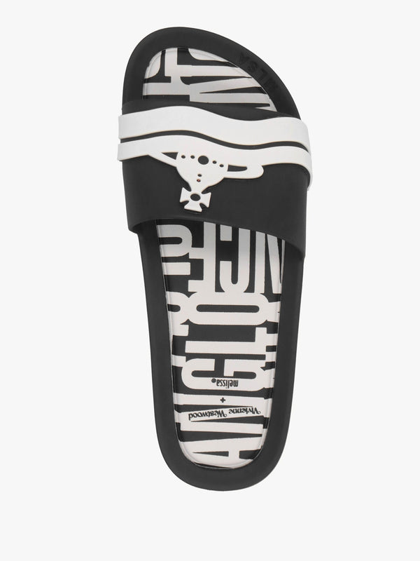 x Melissa Black Contrast Orb Beach Sliders
