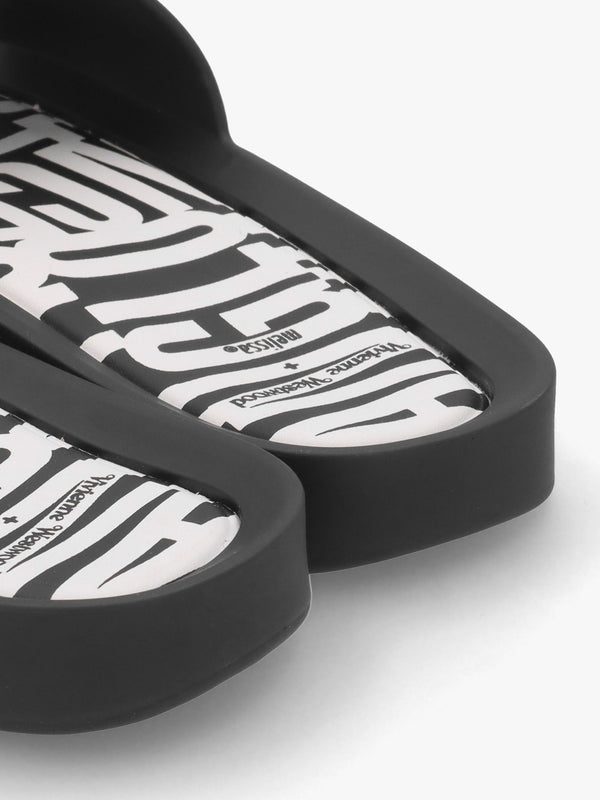 x Melissa Black Contrast Orb Beach Sliders