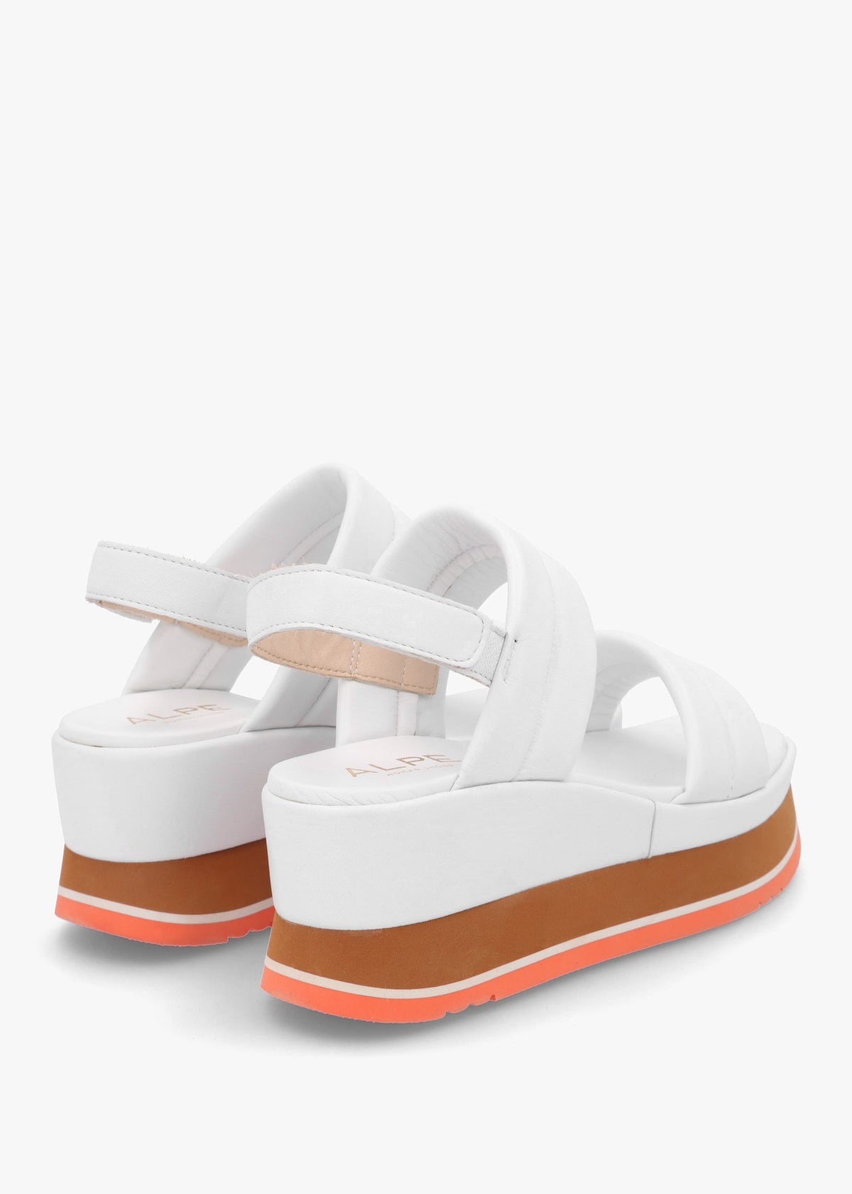 Omaha White Leather Chunky Flatform Sandals