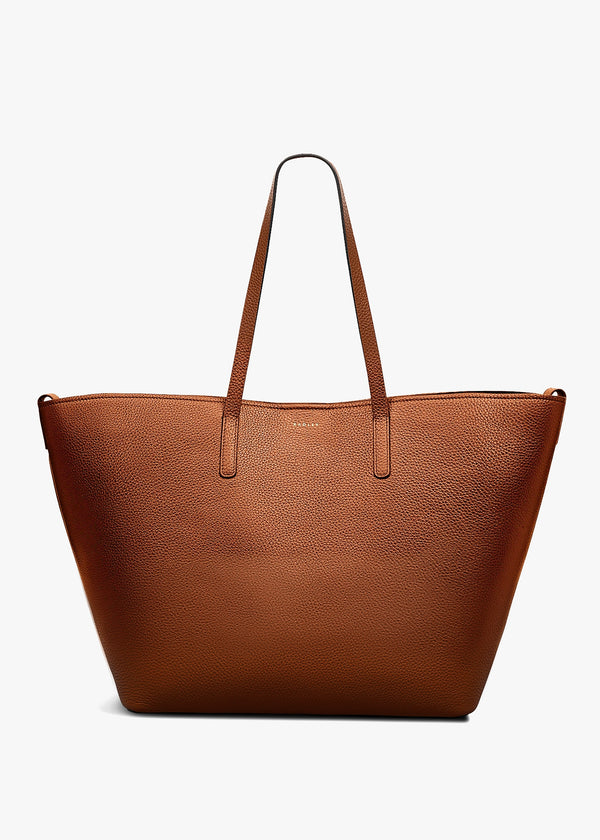 Large Dukes Place Open Top Saddle Leather Tote Bag