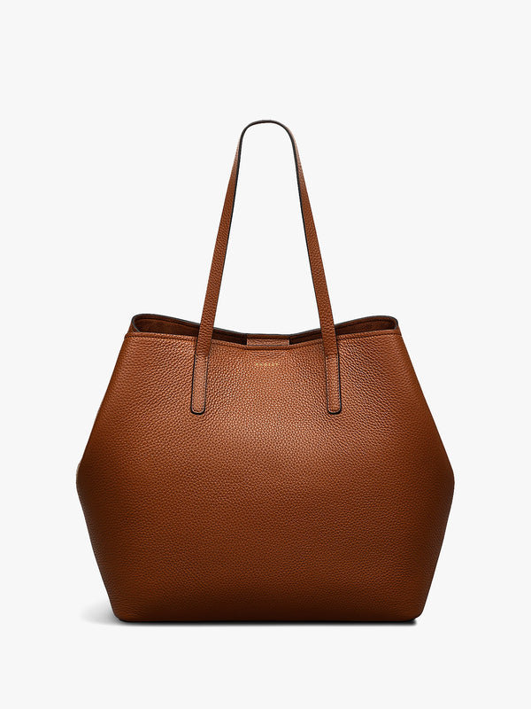 Large Dukes Place Open Top Saddle Leather Tote Bag