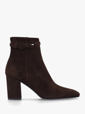 Sera Brown Suede Block Heel Ankle Boots