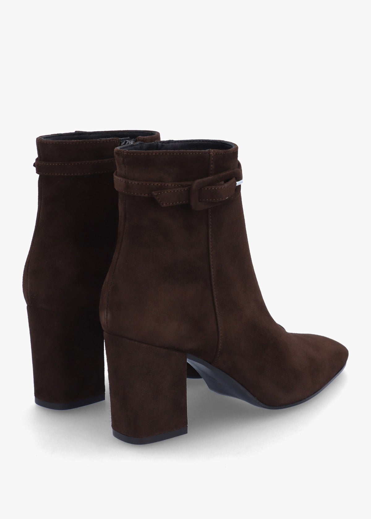 Sera Brown Suede Block Heel Ankle Boots