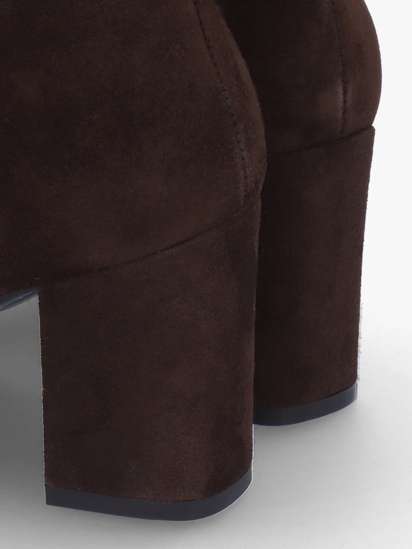 Sera Brown Suede Block Heel Ankle Boots