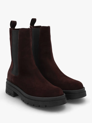 Brown Suede High Shalt Chunky Chelsea Boots