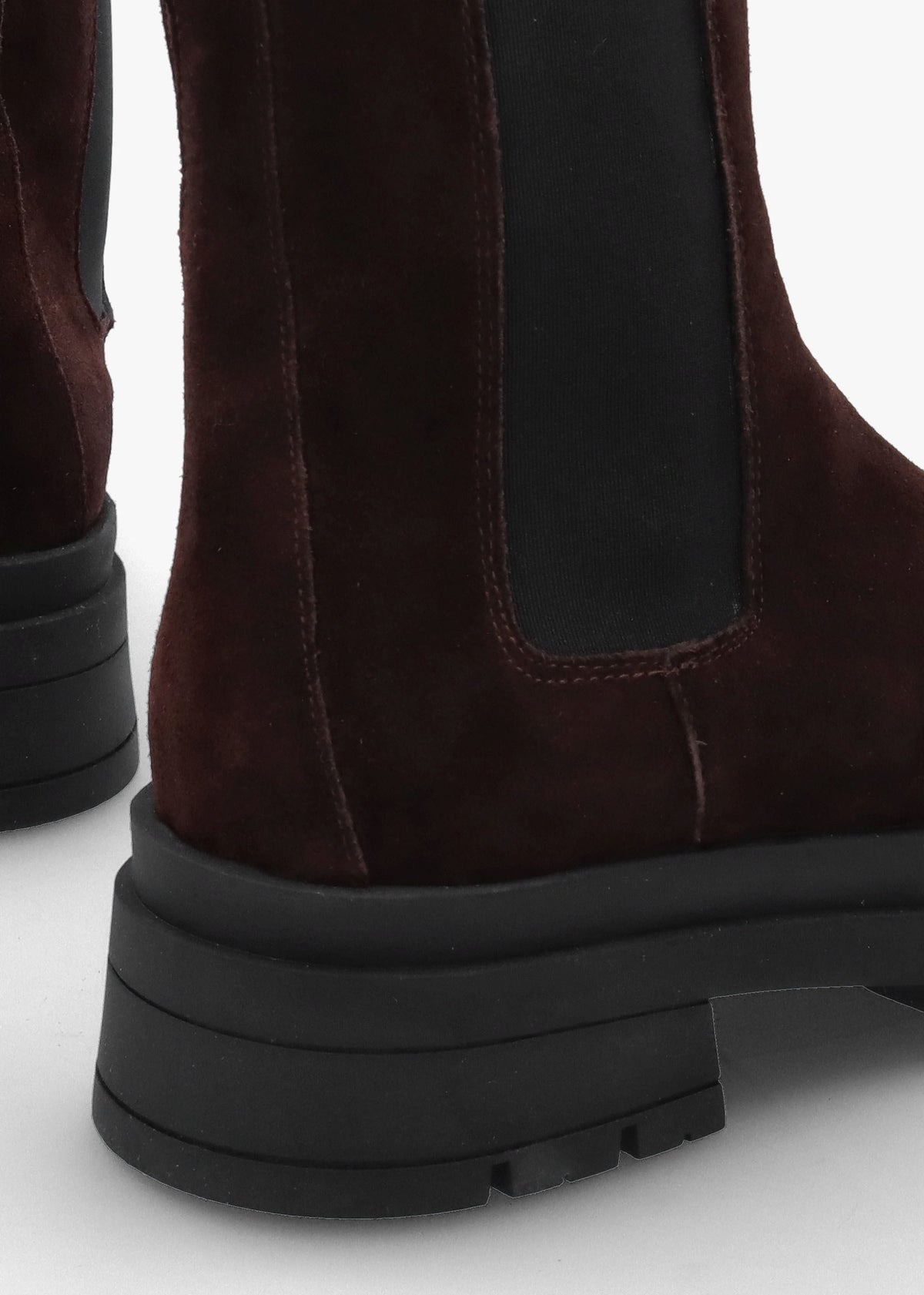 Brown Suede High Shalt Chunky Chelsea Boots