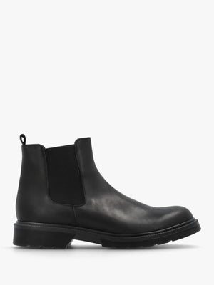 Black Leather Low Chelsea Boots