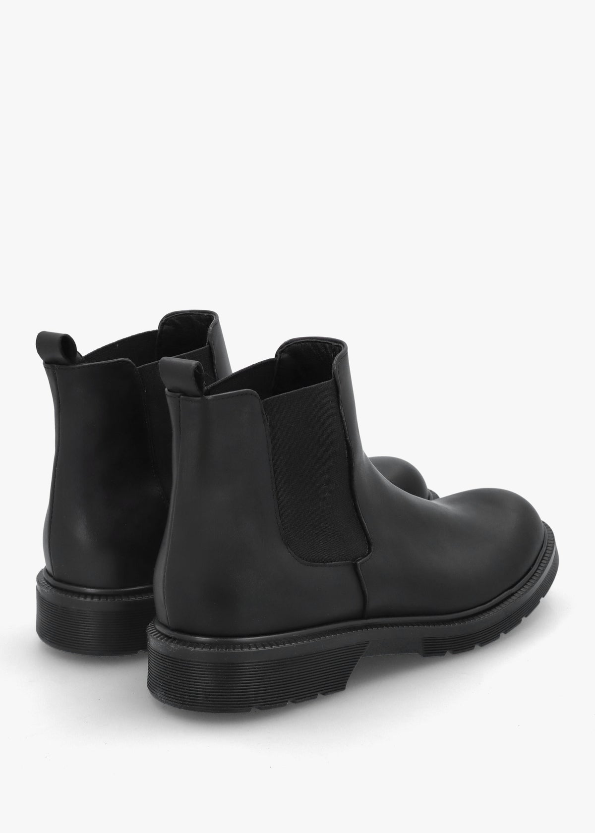 Black Leather Low Chelsea Boots