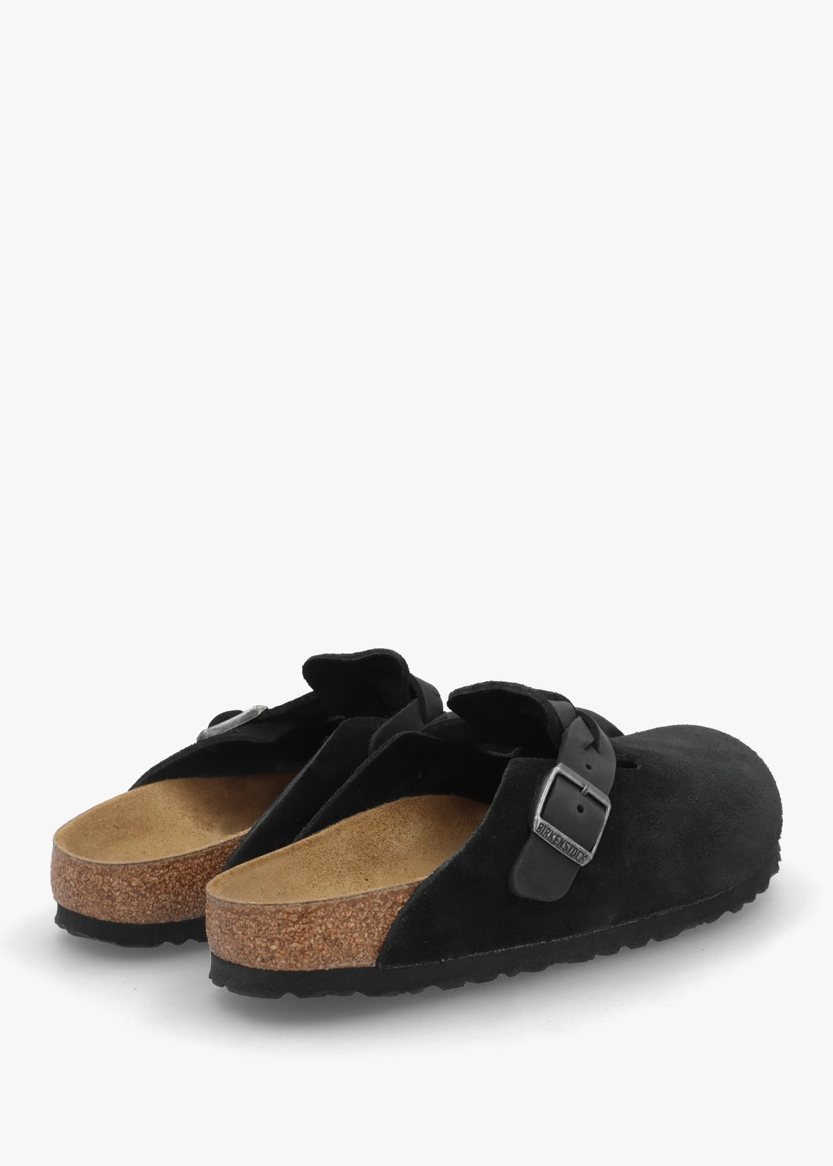 Boston Braided Black Suede Leather Clogs