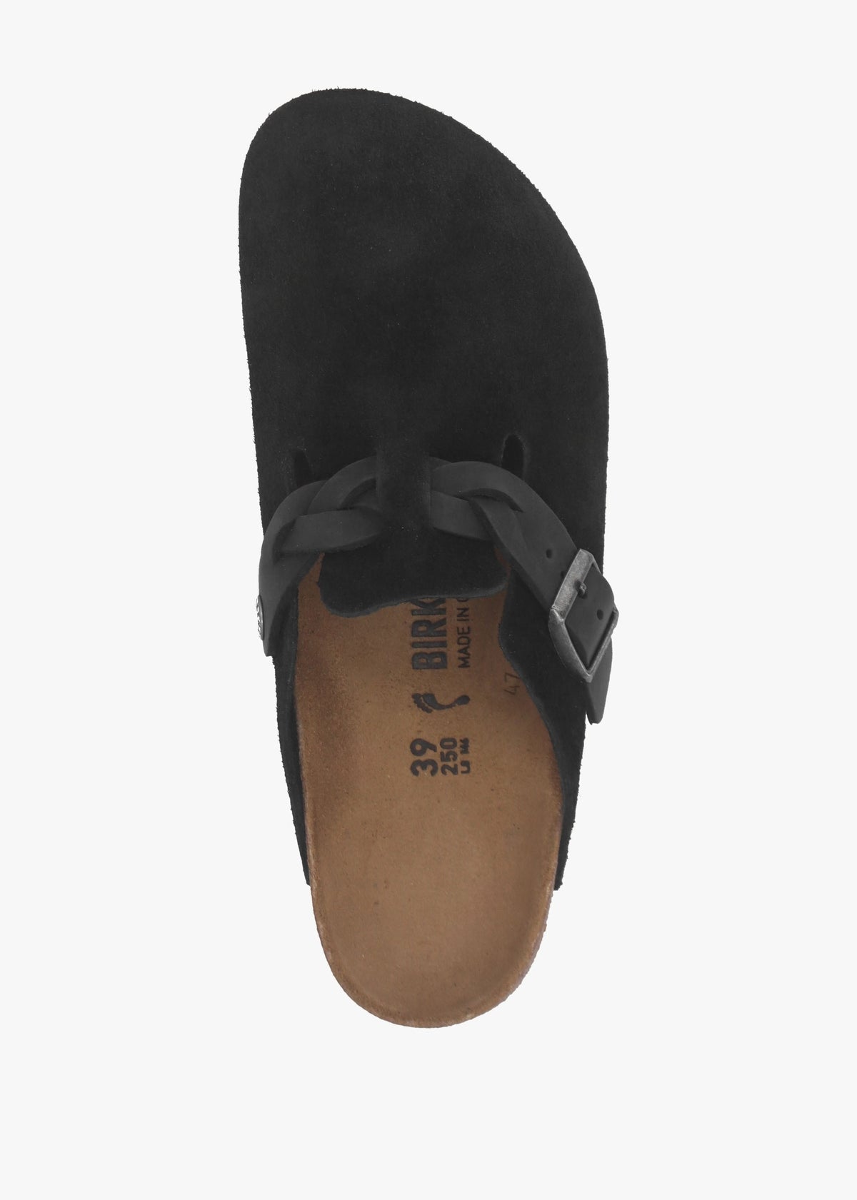 Boston Braided Black Suede Leather Clogs