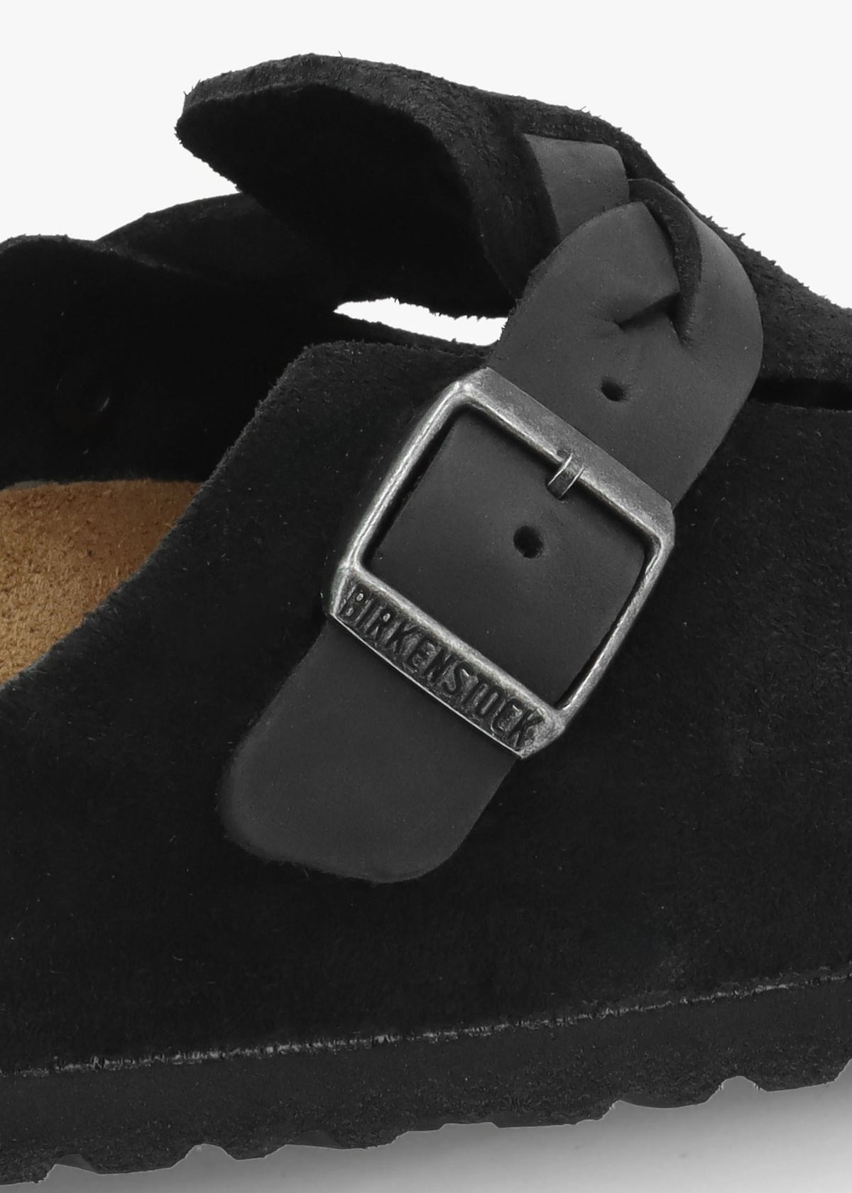 Boston Braided Black Suede Leather Clogs