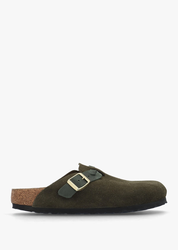 Boston Braided Thyme Suede Leather Clogs