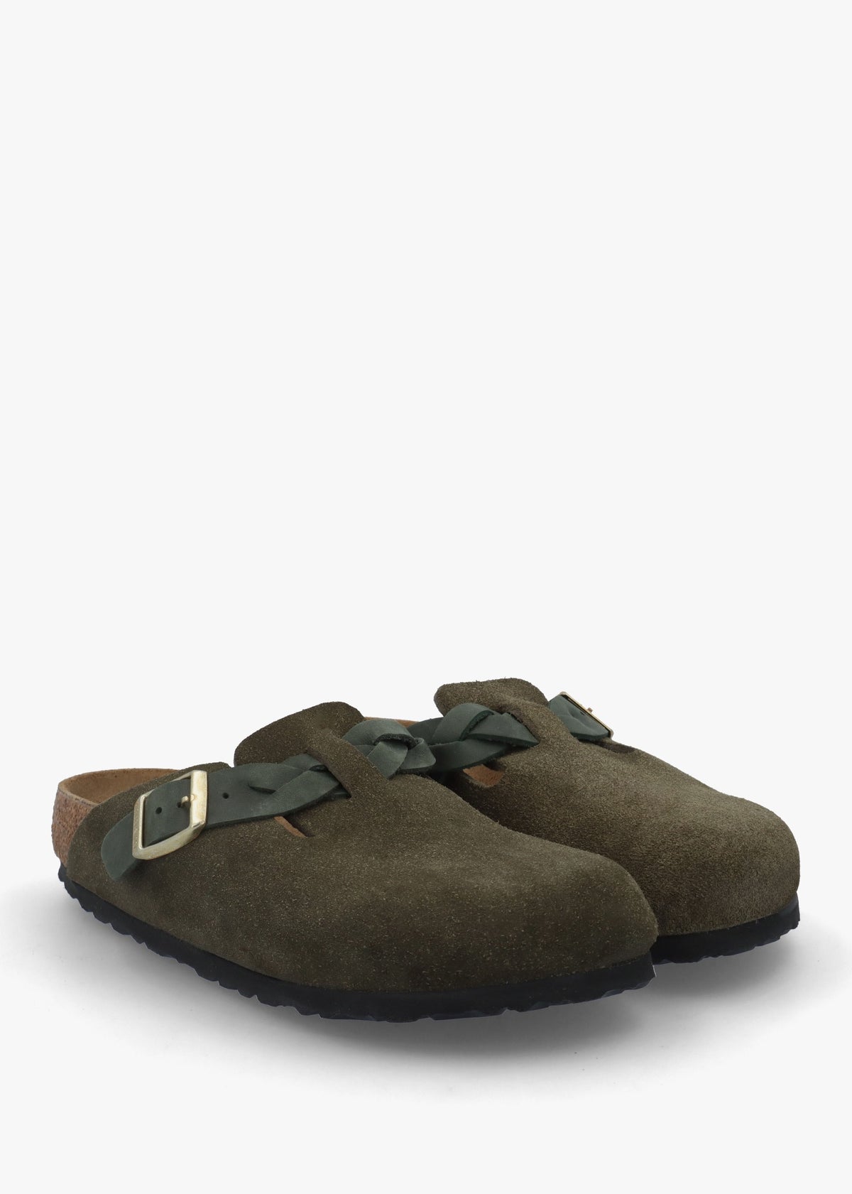 Boston Braided Thyme Suede Leather Clogs