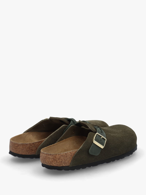 Boston Braided Thyme Suede Leather Clogs