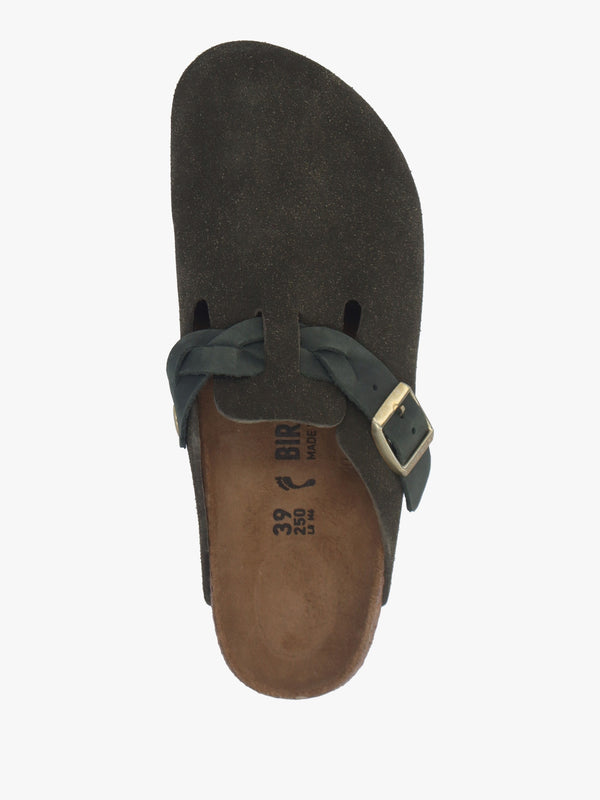 Boston Braided Thyme Suede Leather Clogs