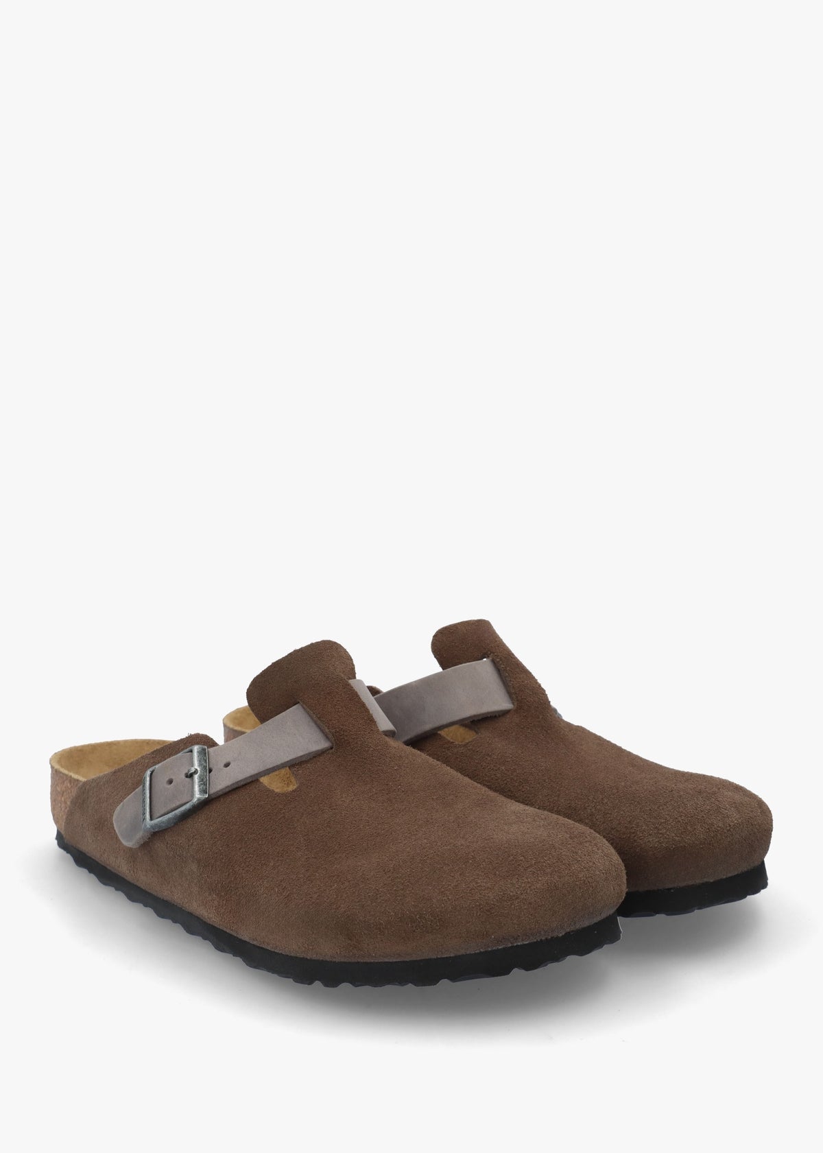 Men's Boston Concrete Gray Suede Clogs