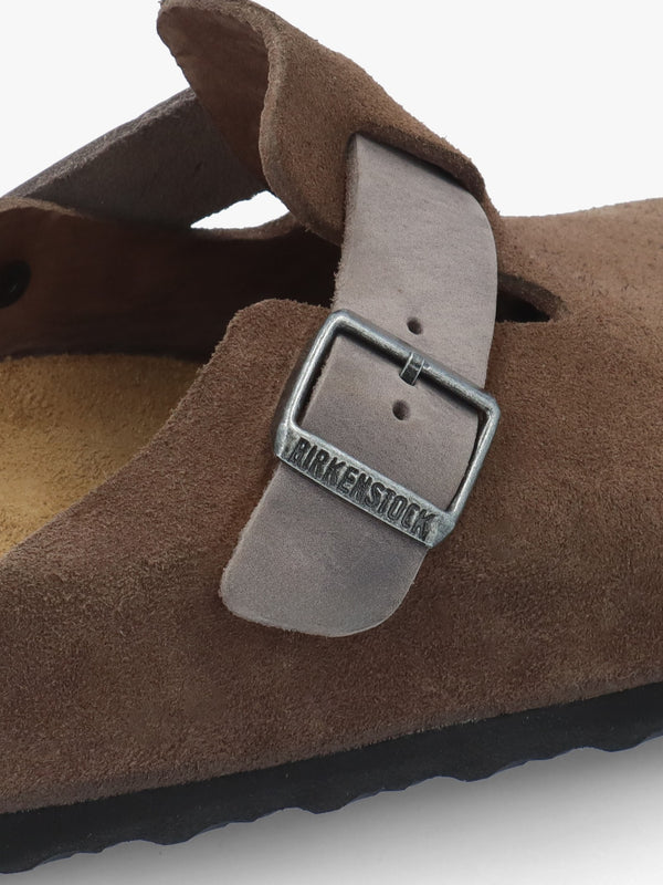 Men's Boston Concrete Gray Suede Clogs