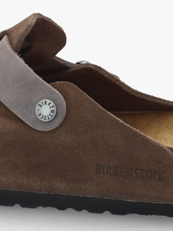 Men's Boston Concrete Gray Suede Clogs