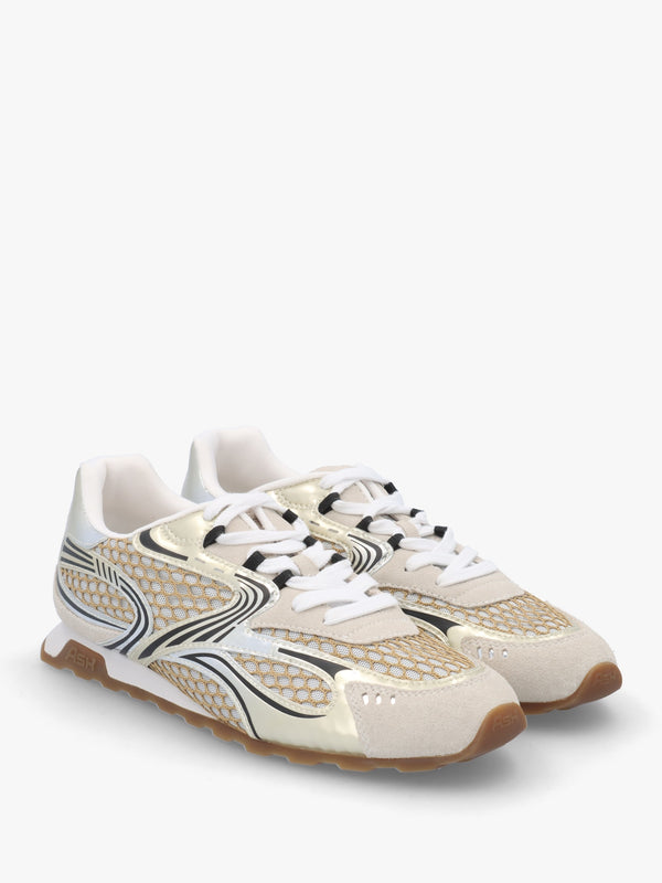 Kabuki Off White Silver Gold Mixed Trainers