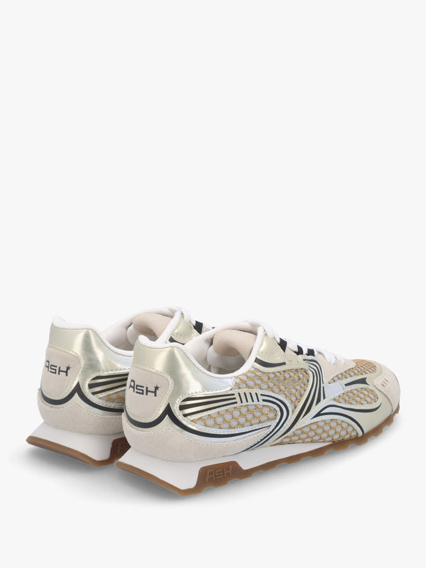 Kabuki Off White Silver Gold Mixed Trainers