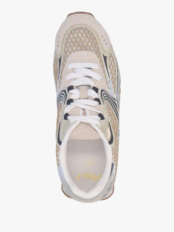 Kabuki Off White Silver Gold Mixed Trainers