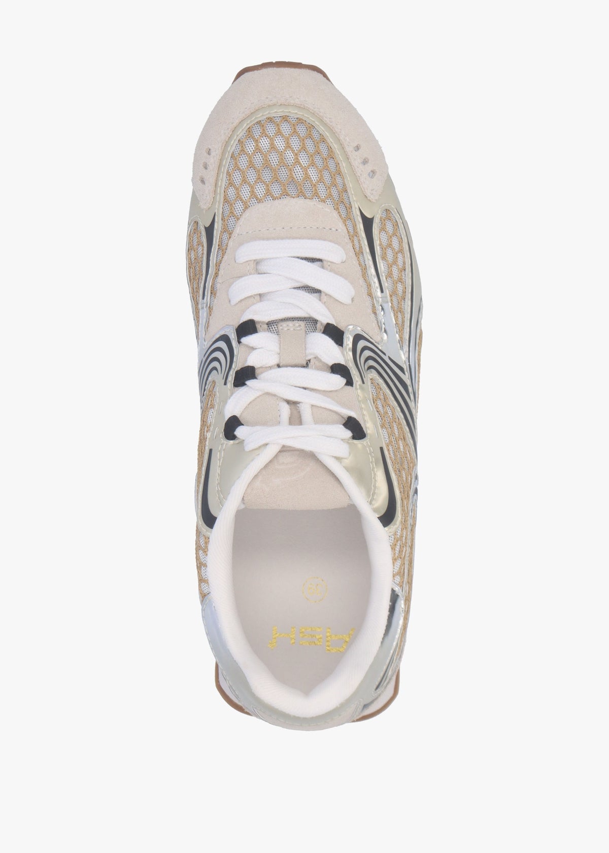 Kabuki Off White Silver Gold Mixed Trainers