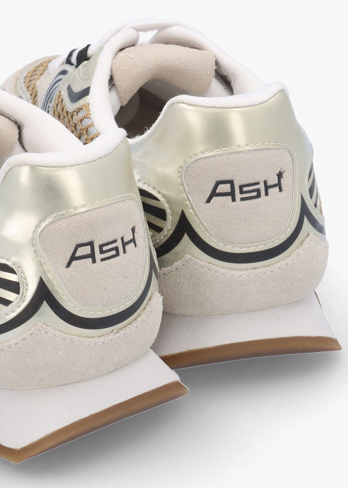 Kabuki Off White Silver Gold Mixed Trainers