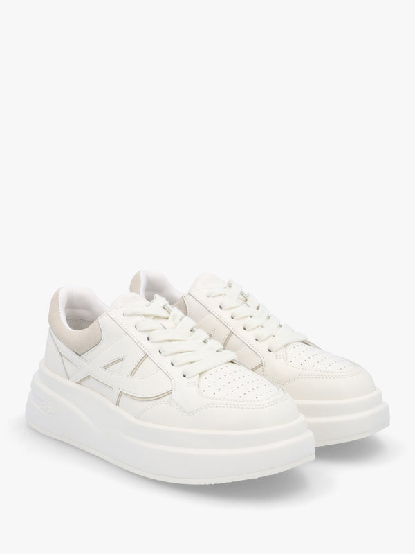 Icone White Talc Off White Leather Logo Chunky Trainers